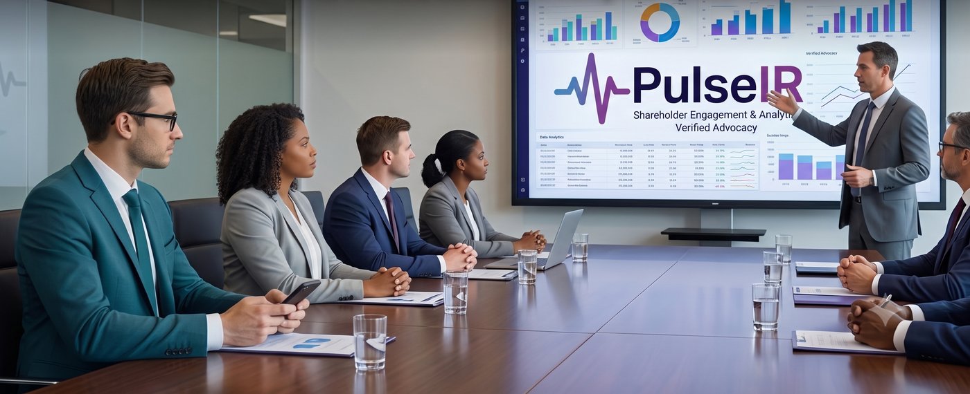 A public company board reviewing its shareholder engagement program